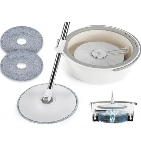 🧹 EasyRing Spin Mop & Bucket Set | نظام ممسحة دوّارة مع دلو مزدوج لتنظيف المنزل
